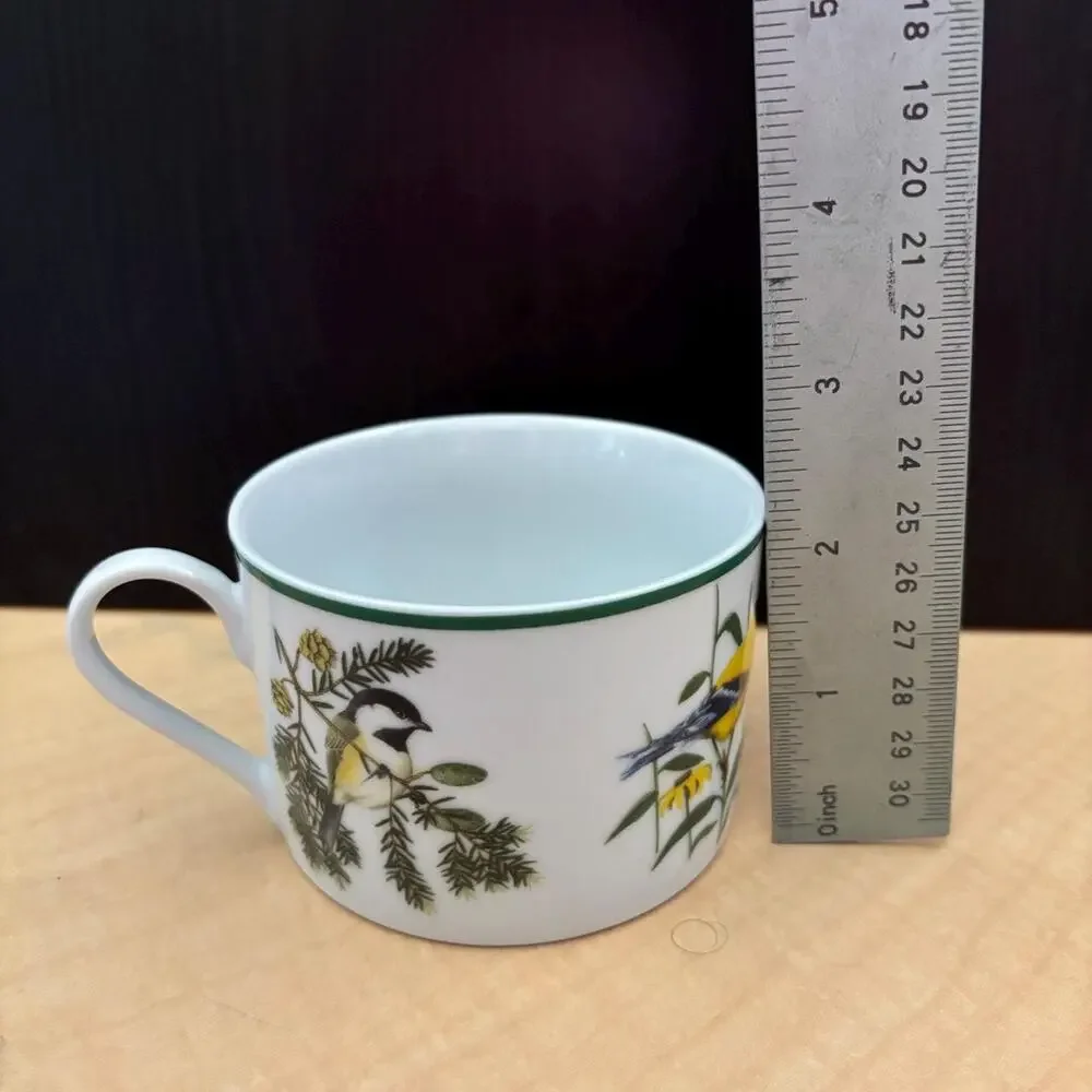 Vintage National Wildlife Federation WFE3 Songbirds Flat Cup & Saucer Set (4)